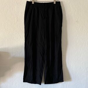 Old Navy Black Linen-Blend Pants – M, 30” Inseam, Wide-Leg, Pull On Style
